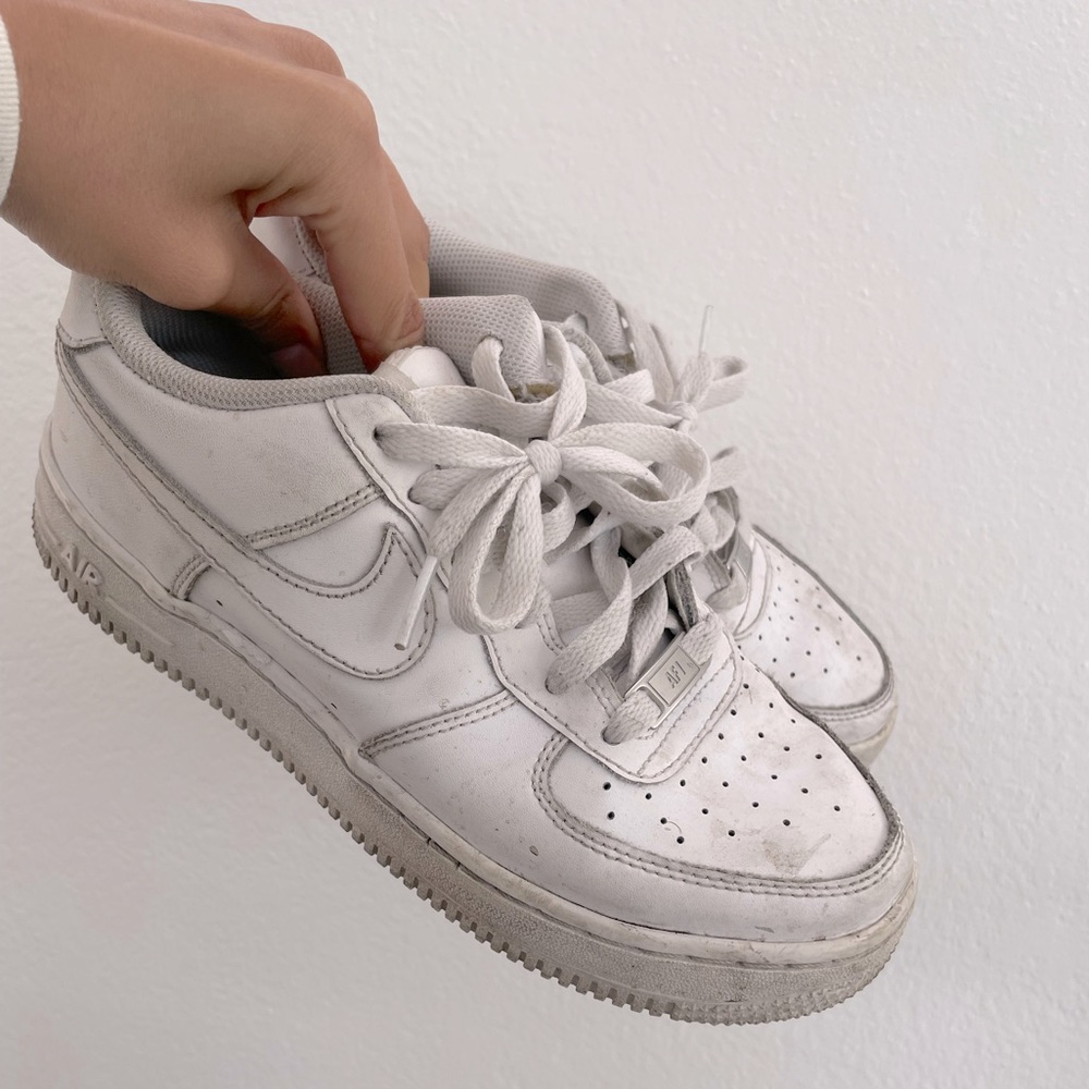 Nike Air Force Ones white leather sneakers